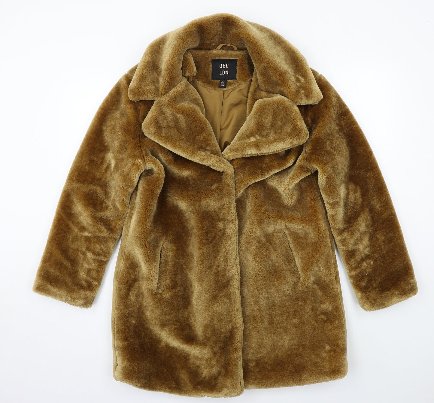 QED London Womens Brown   Pea Coat Coat Size 10