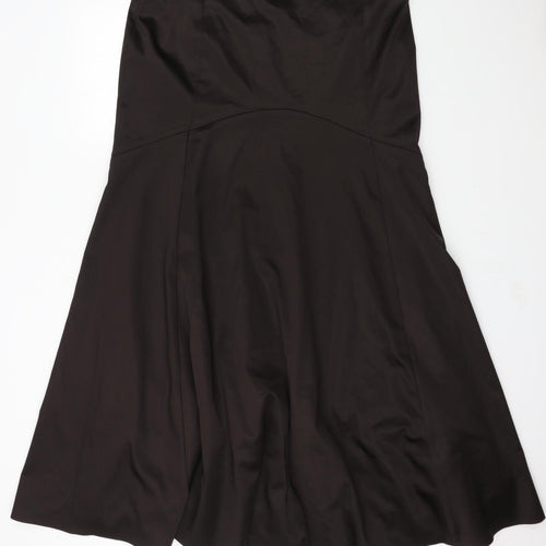Coast Womens Brown  Satin Flare Skirt Size 18