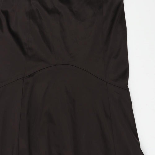 Coast Womens Brown  Satin Flare Skirt Size 18