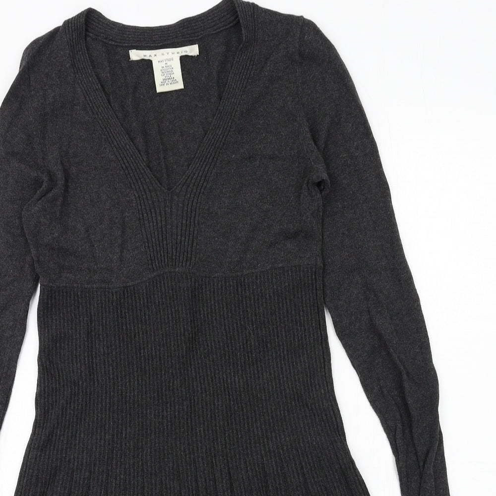 Max Studio Womens Grey  Knit Jumper Dress  Size M