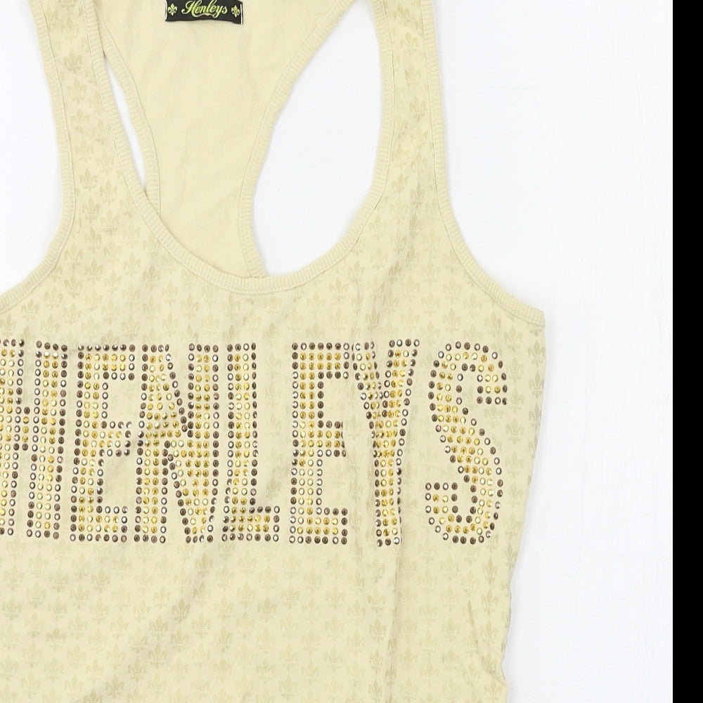 Henleys Womens Beige  Jersey Basic Tank Size S