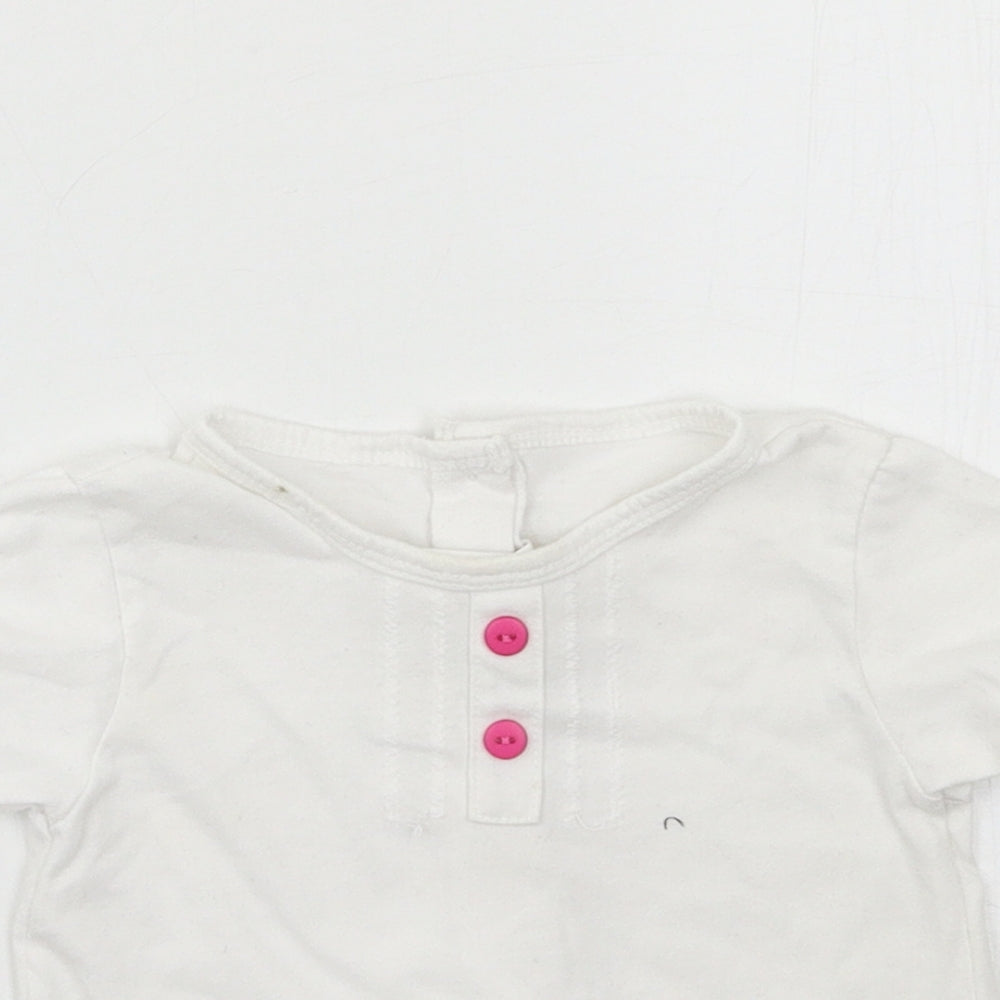 Peach Baby White  Jersey Basic T-Shirt Size 6-9 Months