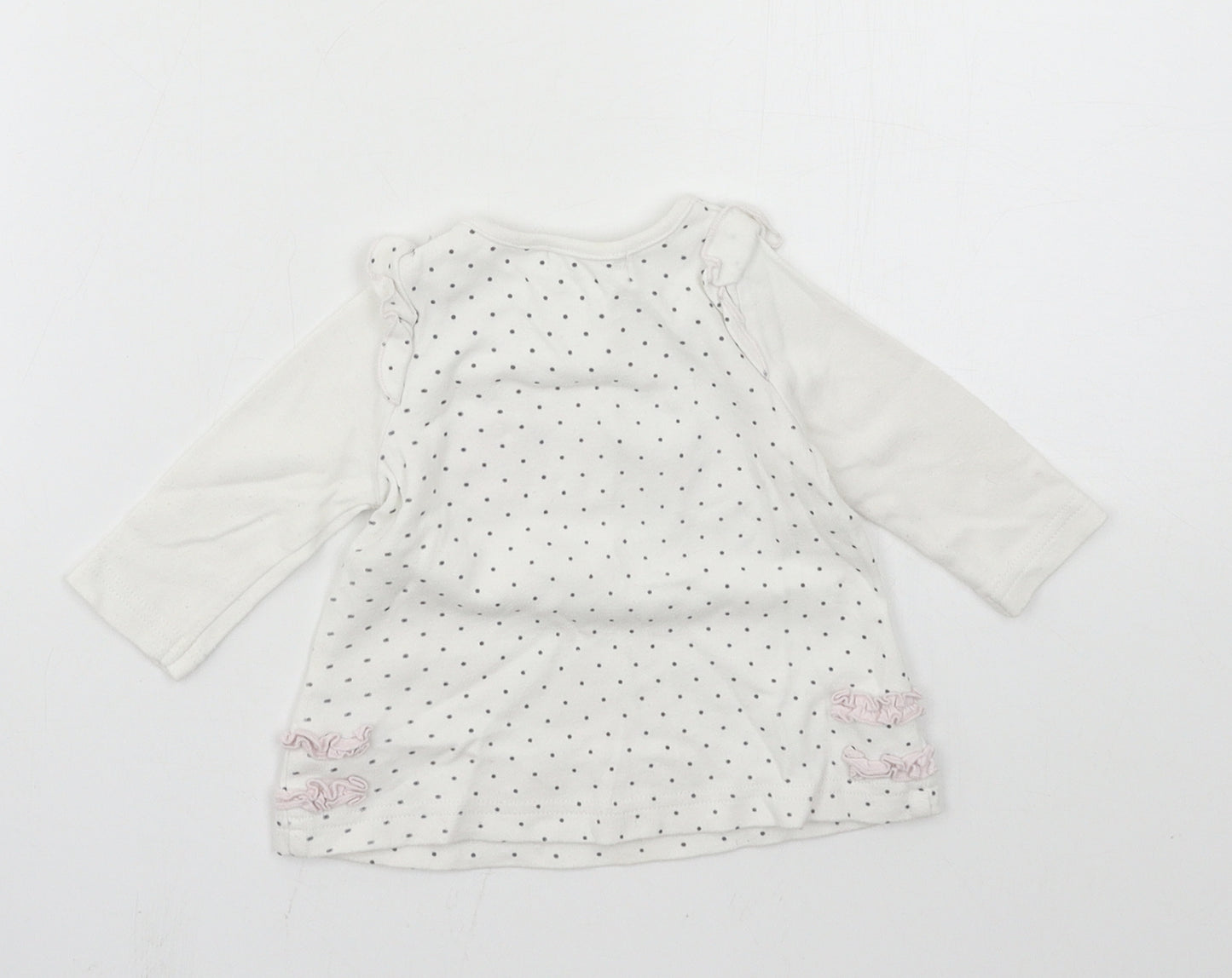 M&Co Girls White  Jersey Basic T-Shirt Size 3-6 Months  - Love