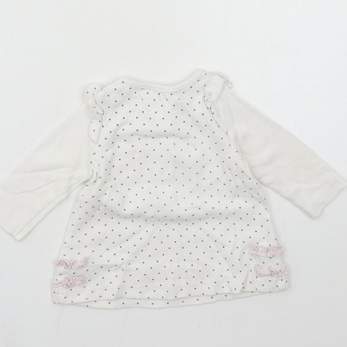 M&Co Girls White  Jersey Basic T-Shirt Size 3-6 Months  - Love