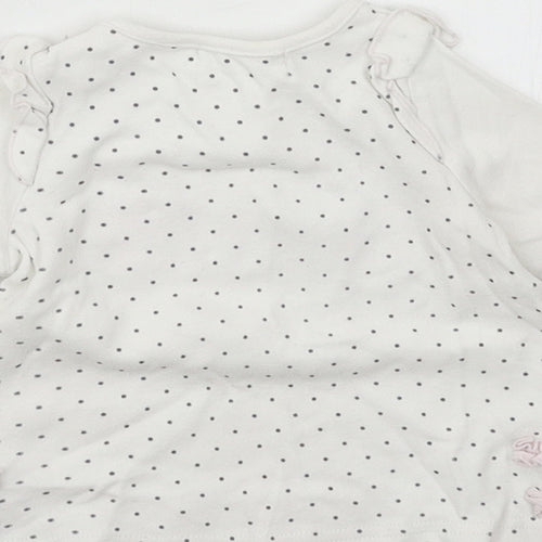 M&Co Girls White  Jersey Basic T-Shirt Size 3-6 Months  - Love