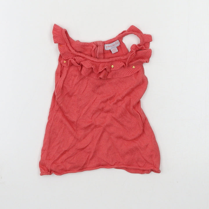 grain de ble Girls Pink  Jersey Basic Tank Size 6 Years