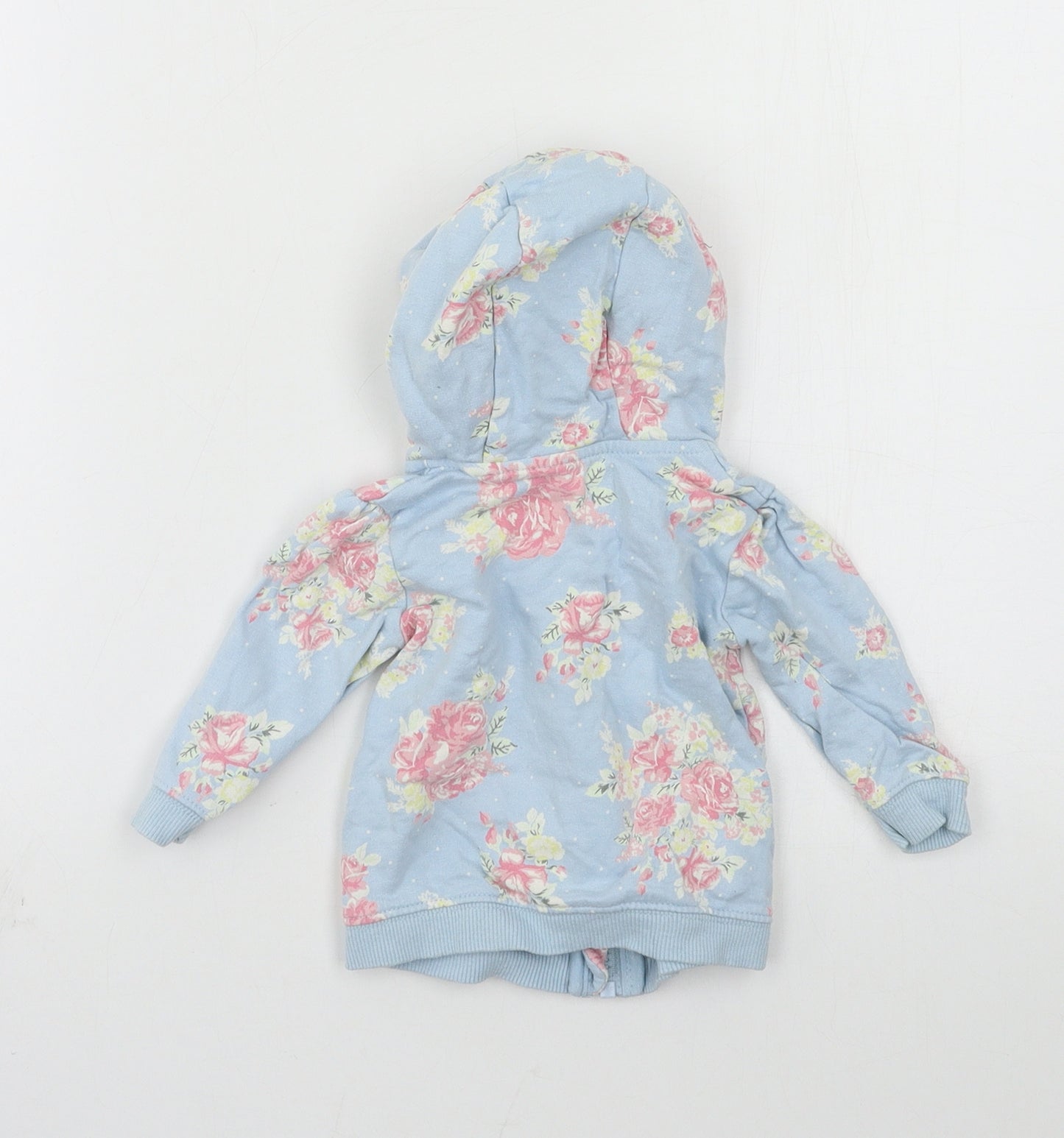 George Girls Blue Floral Jersey Jacket  Size 3-6 Months
