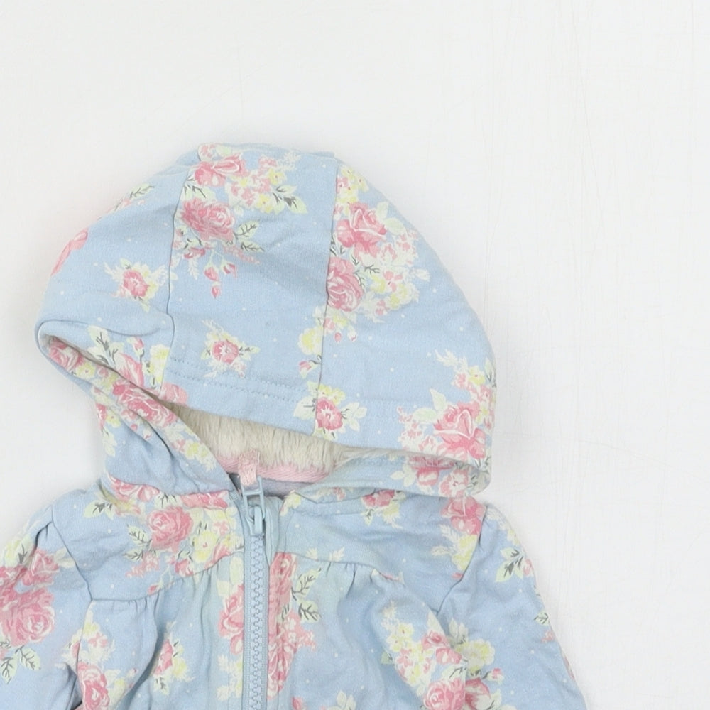 George Girls Blue Floral Jersey Jacket  Size 3-6 Months