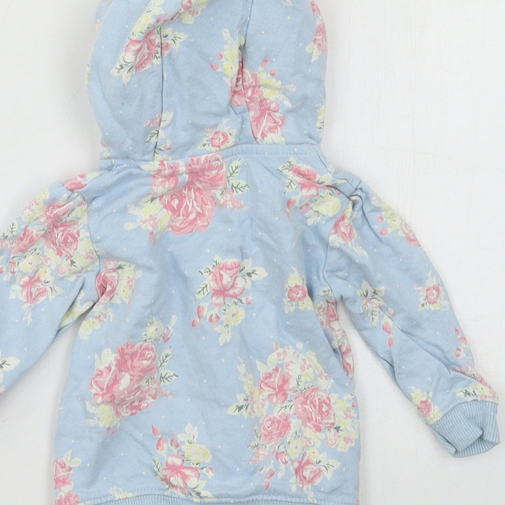George Girls Blue Floral Jersey Jacket  Size 3-6 Months