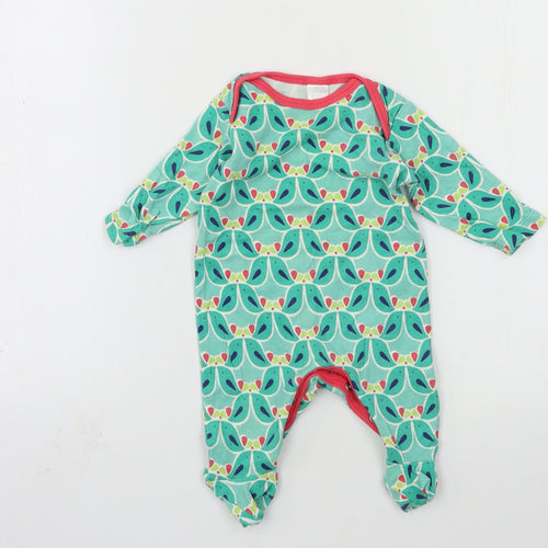 Mini Cub Girls Green Geometric Jersey Babygrow One-Piece Size 0-3 Months  - bird print