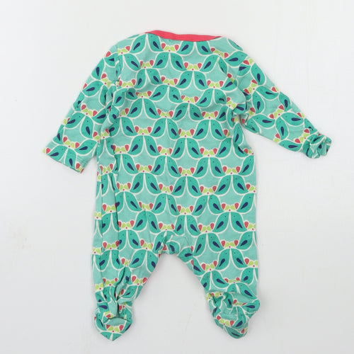 Mini Cub Girls Green Geometric Jersey Babygrow One-Piece Size 0-3 Months  - bird print