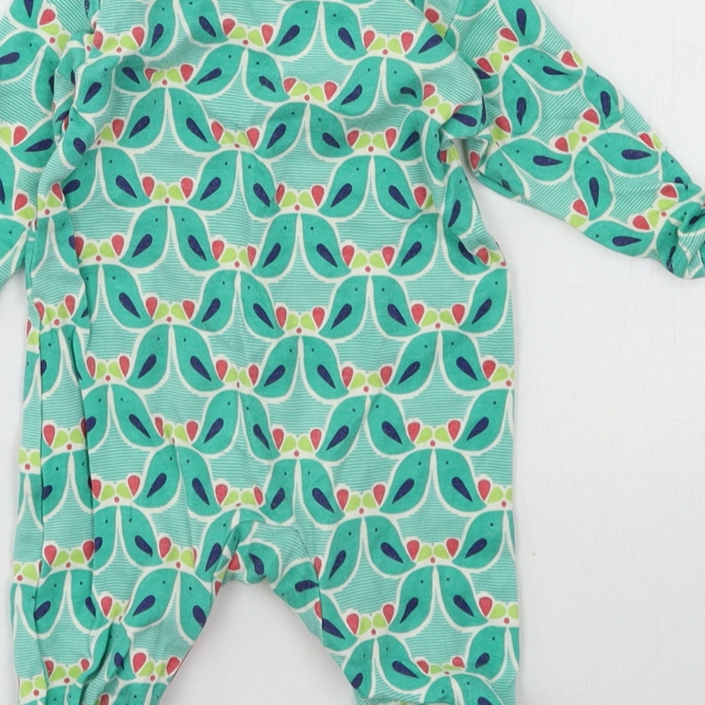 Mini Cub Girls Green Geometric Jersey Babygrow One-Piece Size 0-3 Months  - bird print