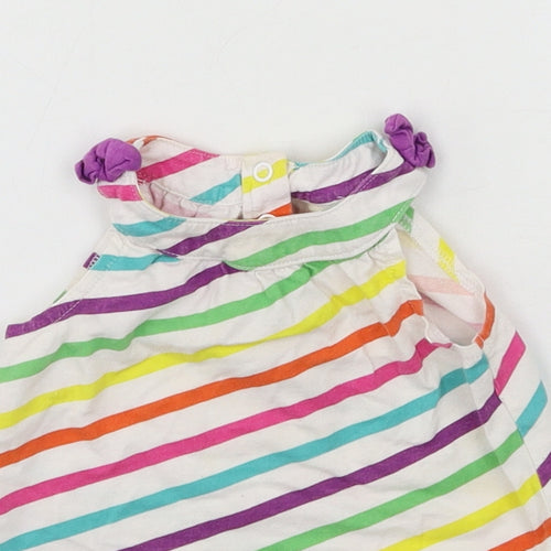Mothercare Girls Multicoloured Striped Jersey Basic Tank Size 6-9 Months