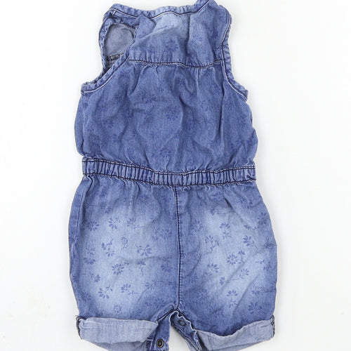 F&F Girls Blue  Damask Babygrow One-Piece Size 3-6 Months