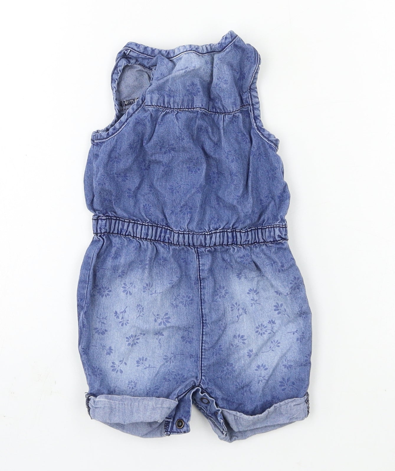 F&F Girls Blue  Damask Babygrow One-Piece Size 3-6 Months