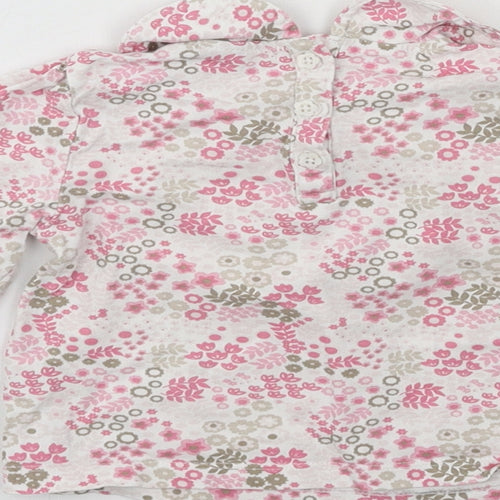 TU Girls Pink Floral Jersey Basic T-Shirt Size 6-9 Months