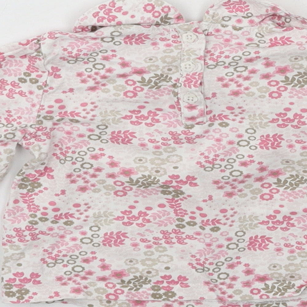 TU Girls Pink Floral Jersey Basic T-Shirt Size 6-9 Months