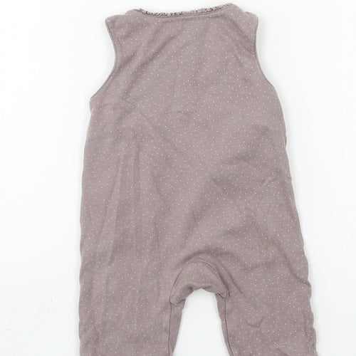 TU Girls Grey Polka Dot Jacquard Romper One-Piece Size 3-6 Months