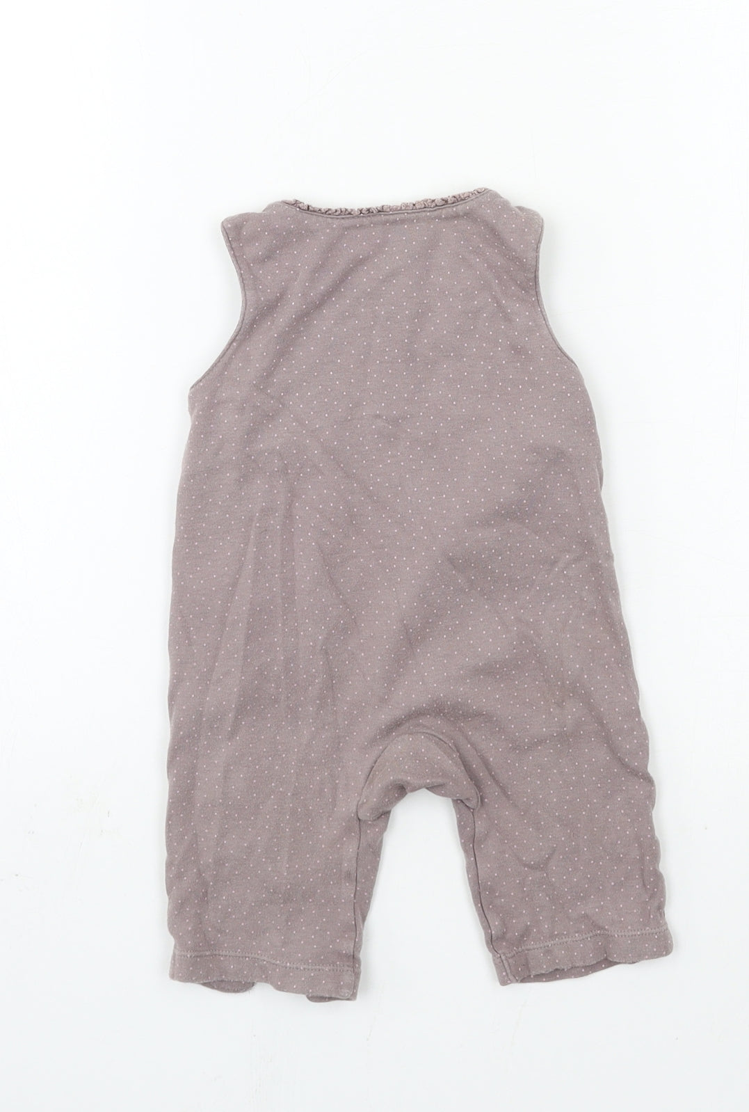 TU Girls Grey Polka Dot Jacquard Romper One-Piece Size 3-6 Months