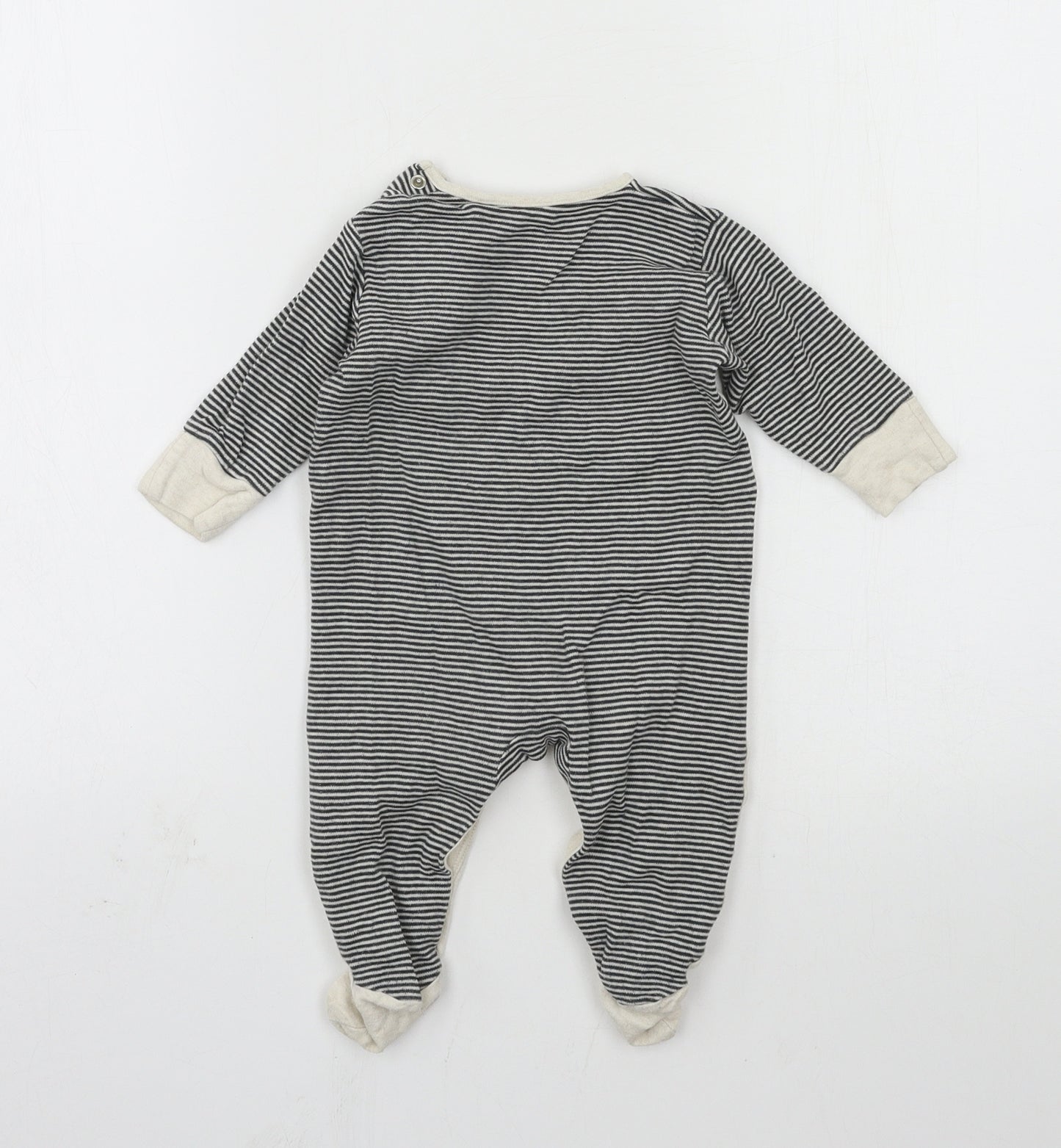 NEXT Boys Grey  Jersey Babygrow One-Piece Size 3-6 Months  - Zebra