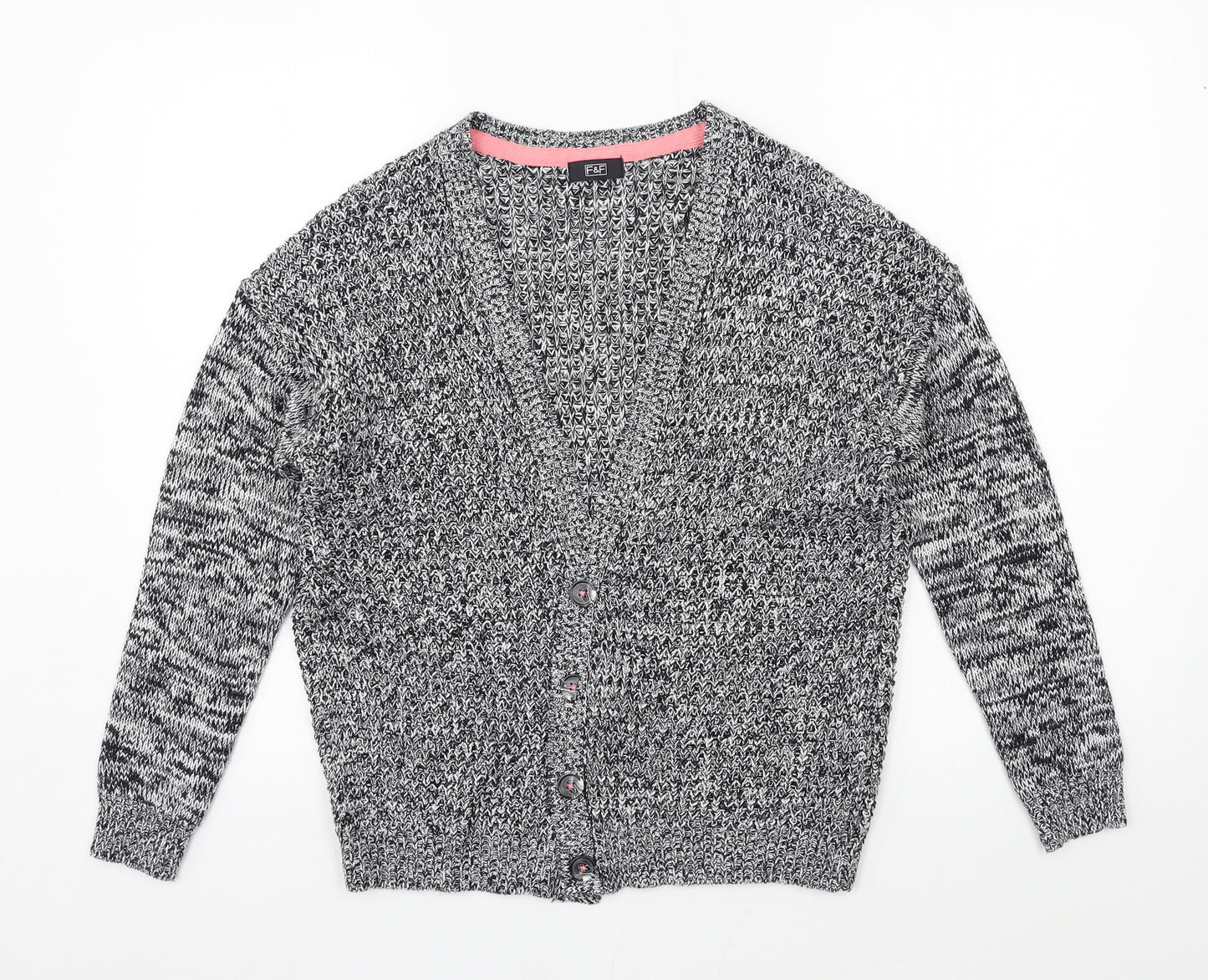 F&F Womens Black  Knit Cardigan Jumper Size 6