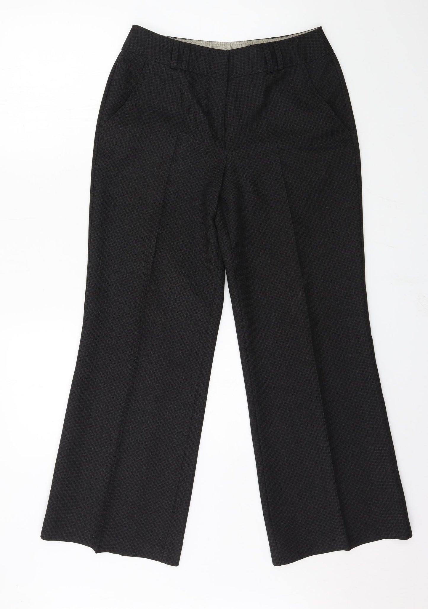 F&F Womens Grey Check  Trousers  Size 8 L27 in