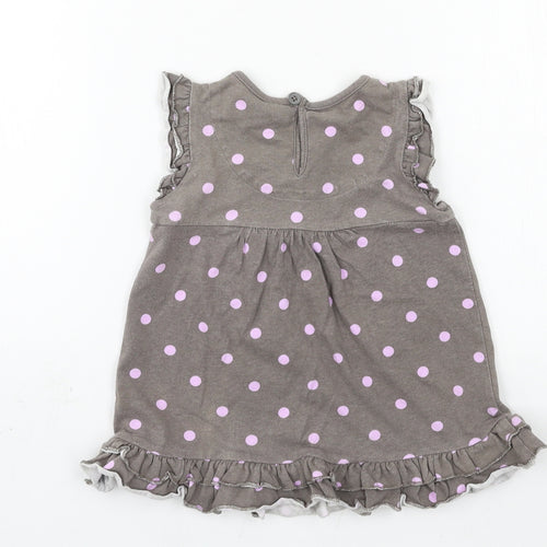 TU Girls Grey Polka Dot Jersey A-Line  Size 18-24 Months  - rabbit