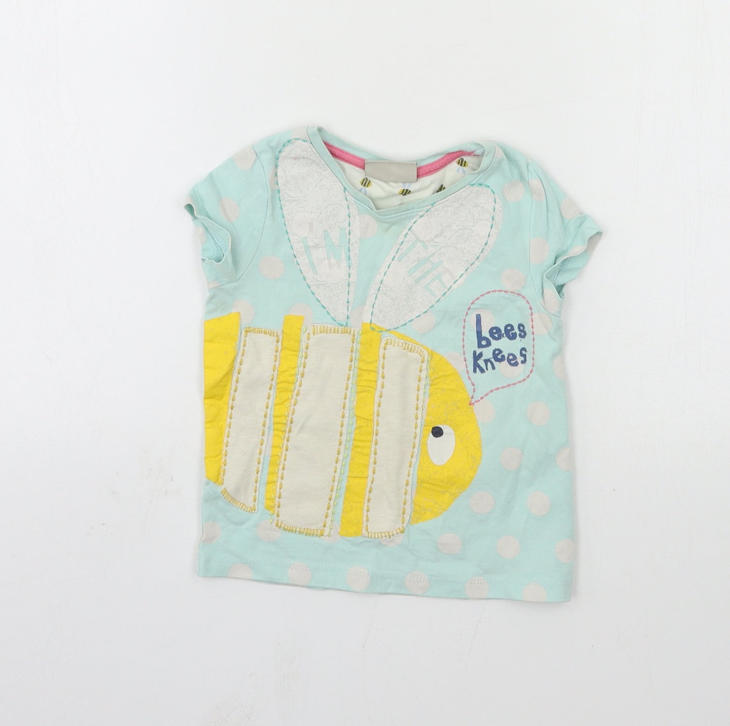 NEXT Girls Blue  Jersey Basic T-Shirt Size 18-24 Months  - Bees