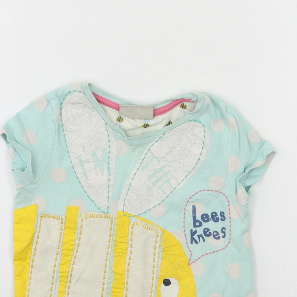 NEXT Girls Blue  Jersey Basic T-Shirt Size 18-24 Months  - Bees