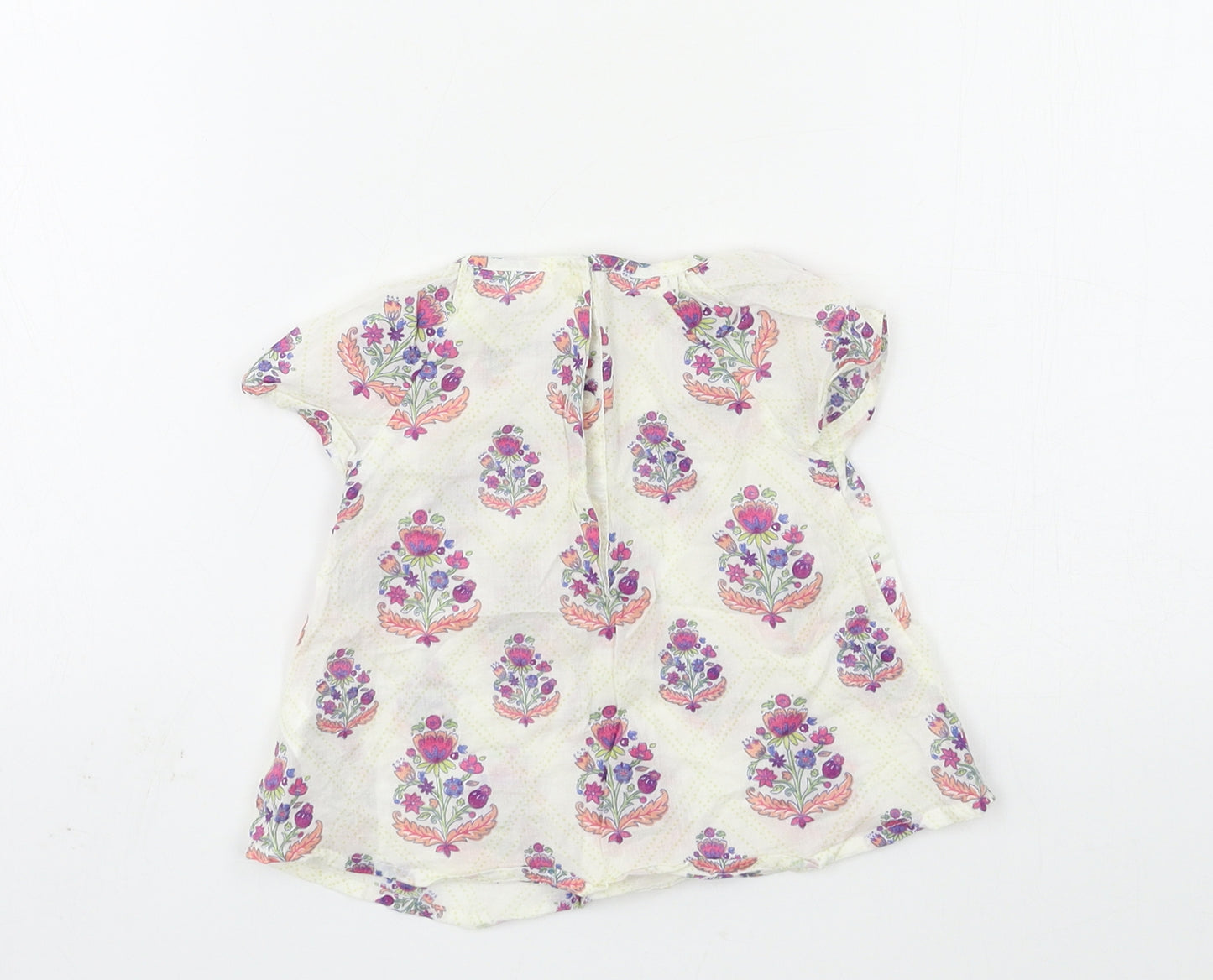 NEXT Girls Ivory Geometric Rayon Basic T-Shirt Size 3-6 Months
