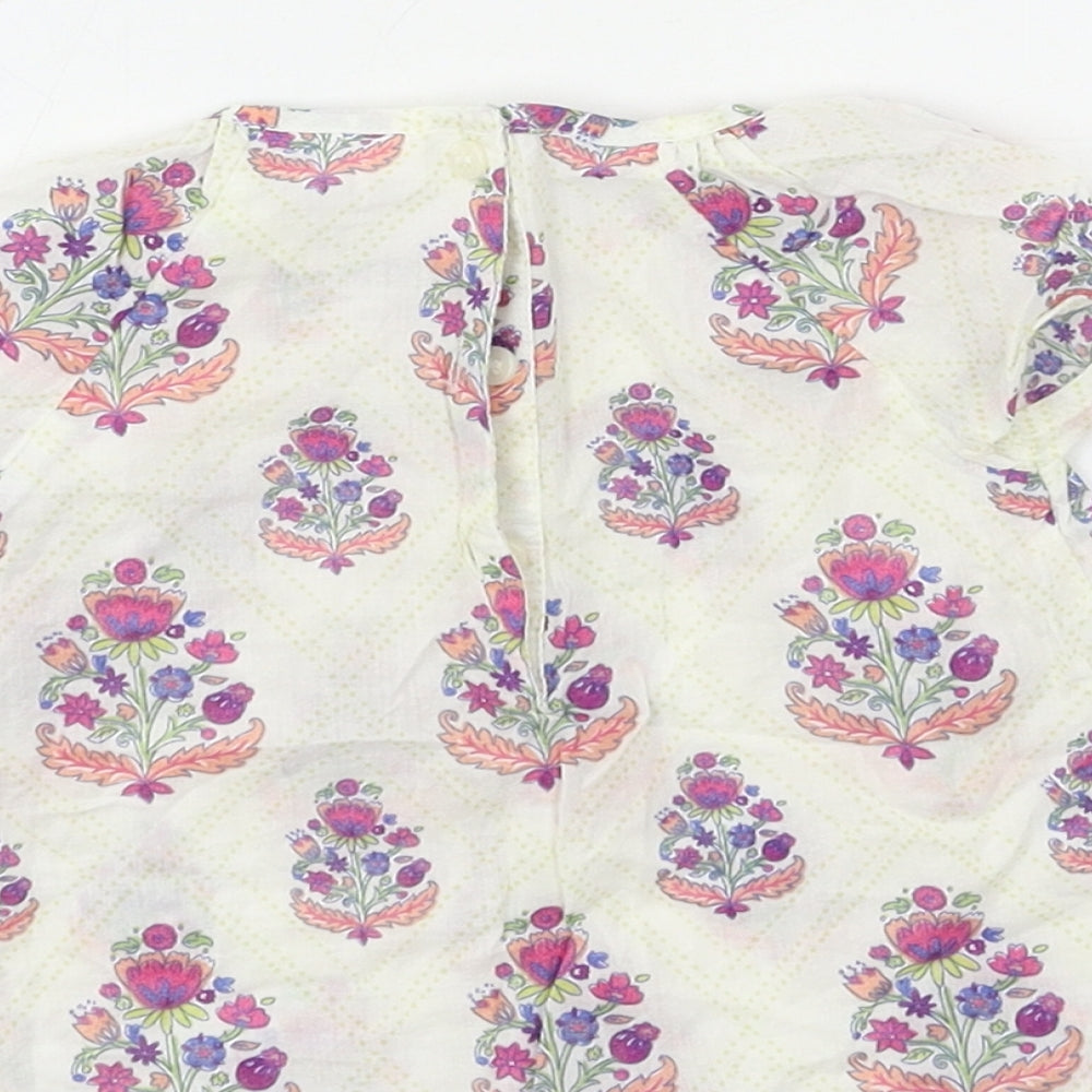 NEXT Girls Ivory Geometric Rayon Basic T-Shirt Size 3-6 Months