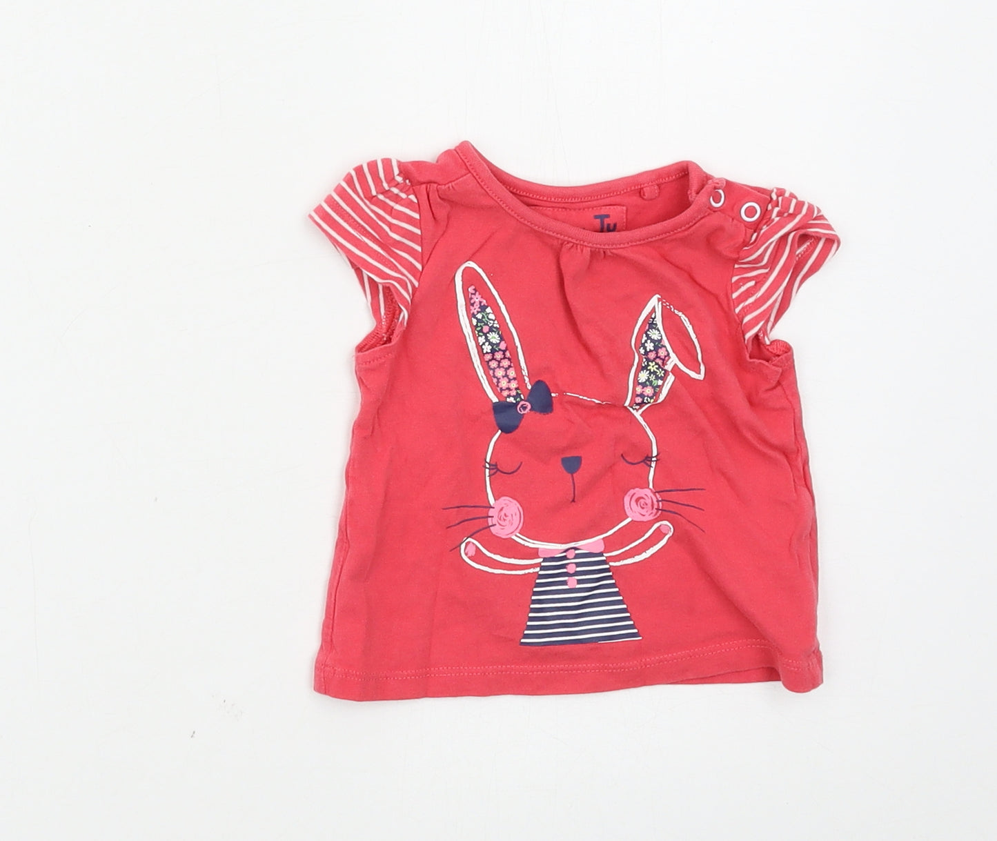 TU Girls Pink  Jersey Basic T-Shirt Size 3-6 Months  - Rabbit