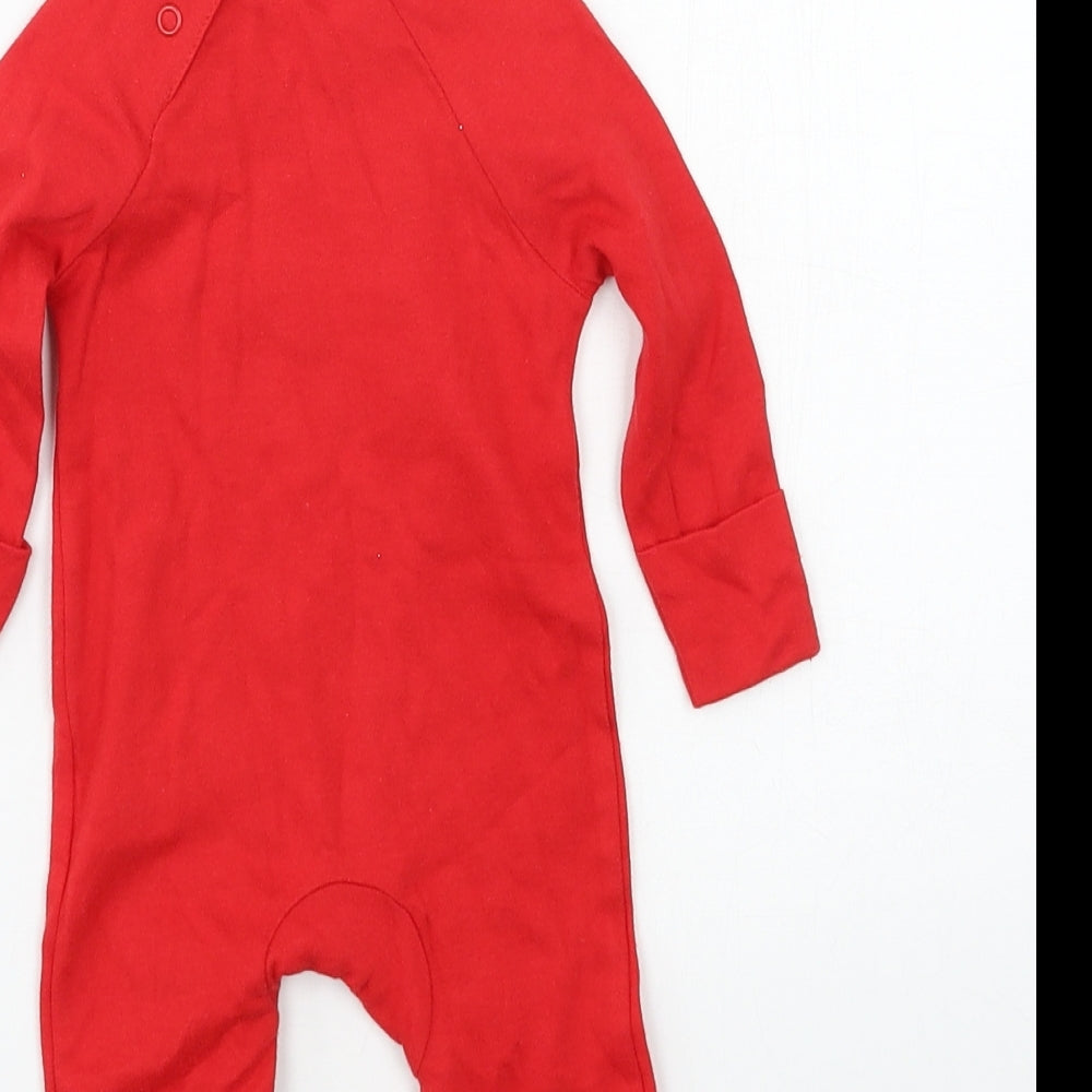 F&F Boys Red Geometric Jersey Babygrow One-Piece Size Newborn  - Rudolph