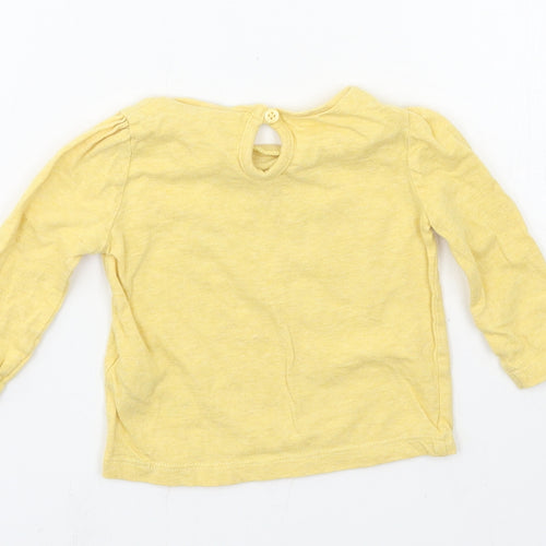 F&F Girls Yellow  Jersey Basic T-Shirt Size 3-6 Months  - Daddy Makes me smile