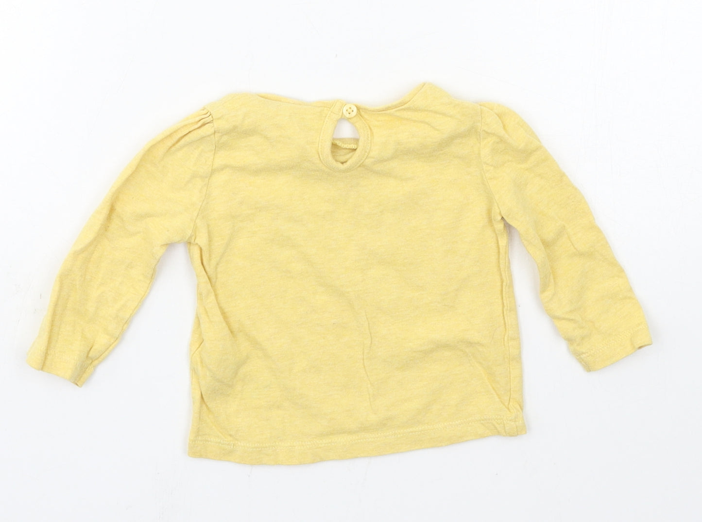 F&F Girls Yellow  Jersey Basic T-Shirt Size 3-6 Months  - Daddy Makes me smile