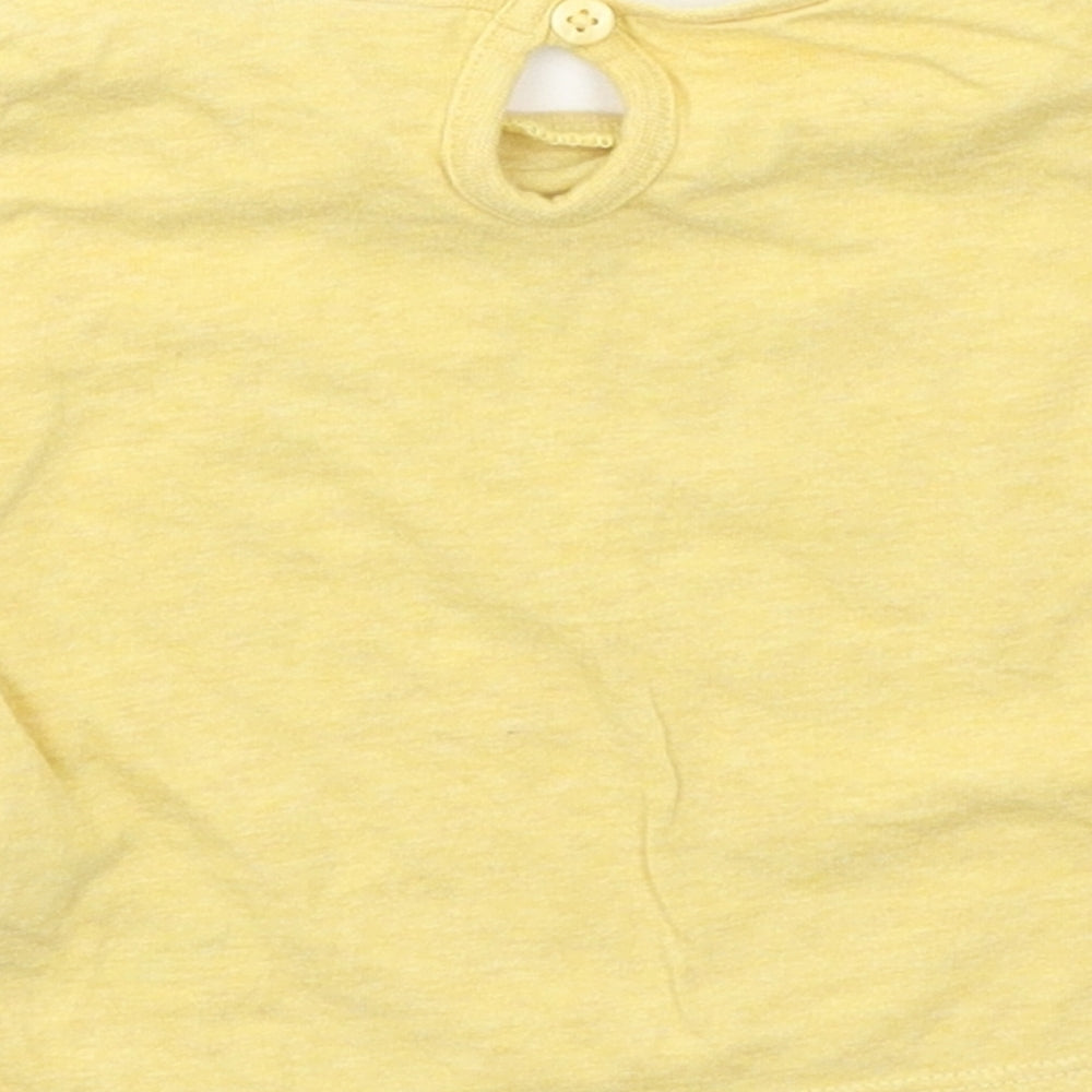 F&F Girls Yellow  Jersey Basic T-Shirt Size 3-6 Months  - Daddy Makes me smile