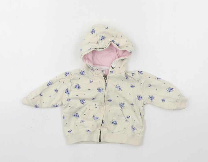 NEXT Boys Ivory Floral Jersey Jacket Size 0-3 Months