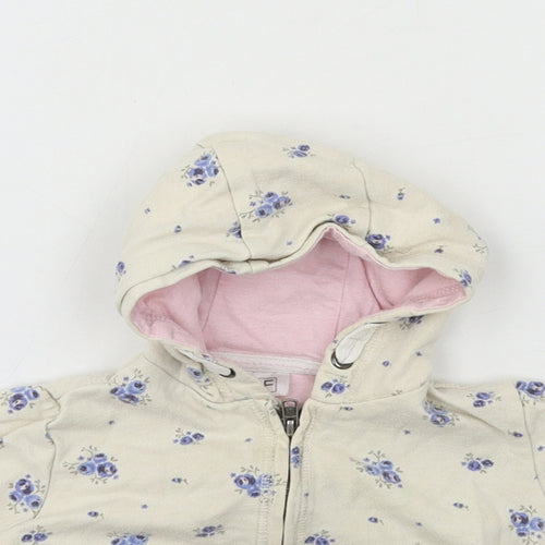 NEXT Boys Ivory Floral Jersey Jacket  Size 0-3 Months