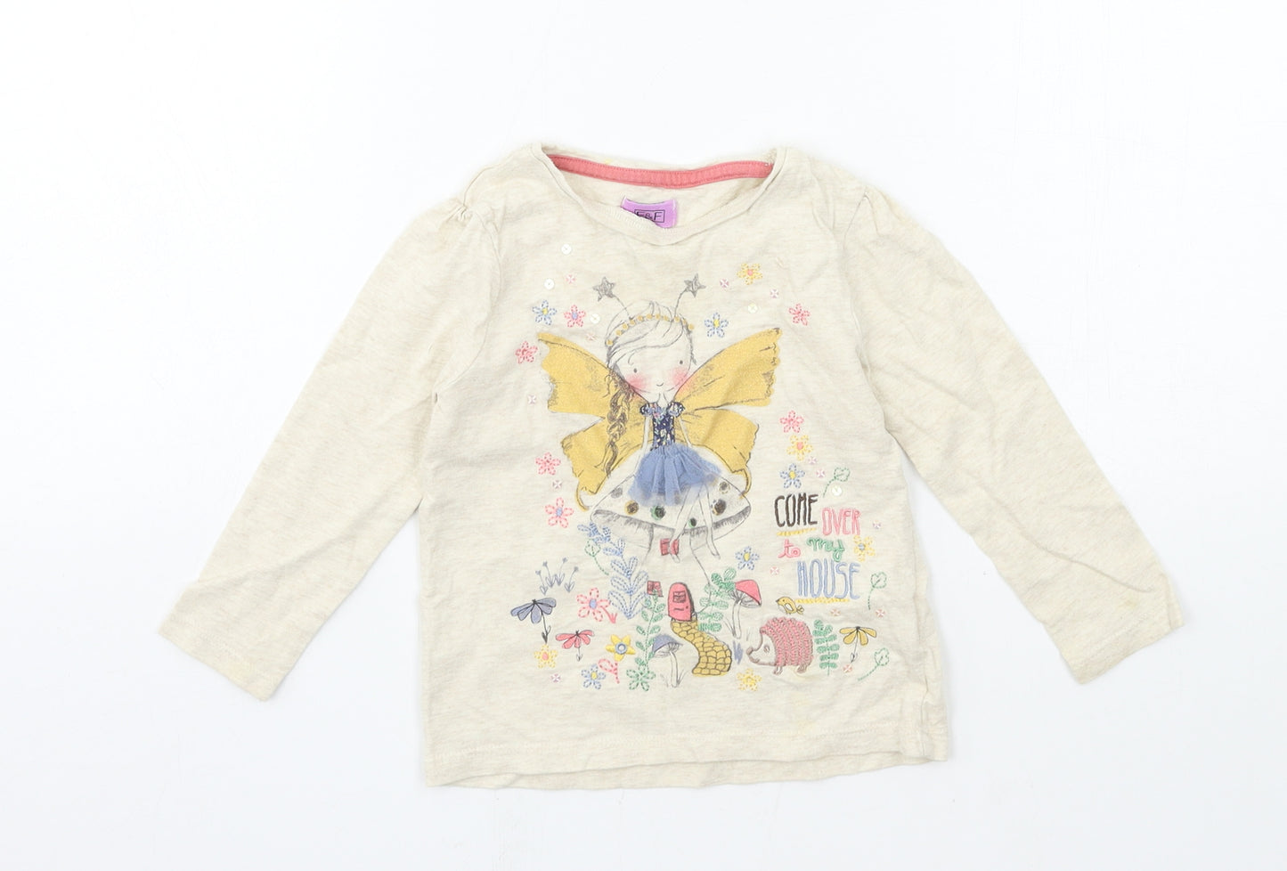 F&F Baby Ivory  Jersey Basic T-Shirt Size 18-24 Months  - Fairy