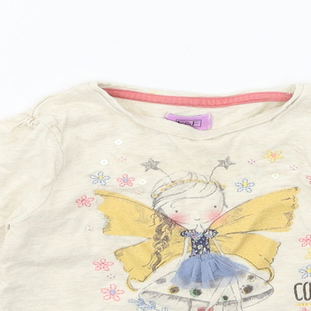 F&F Baby Ivory  Jersey Basic T-Shirt Size 18-24 Months  - Fairy