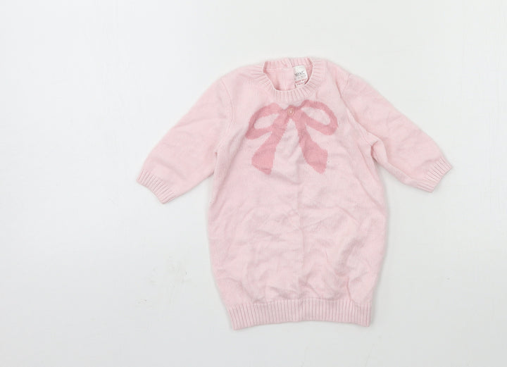 NEXT Girls Pink Knit Pullover Jumper Size 0-3 Months