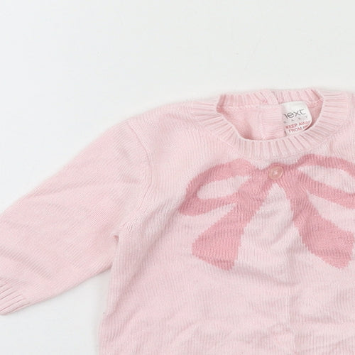 NEXT Girls Pink  Knit Pullover Jumper Size 0-3 Months