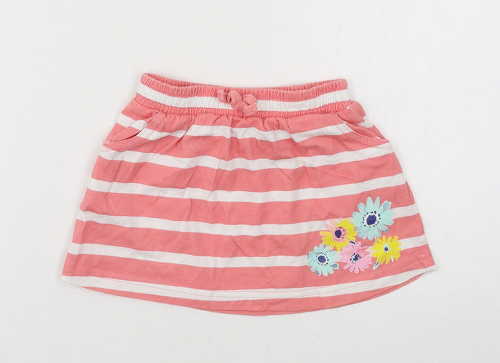 George Girls Pink Striped Jacquard A-Line Skirt Size 18-24 Months