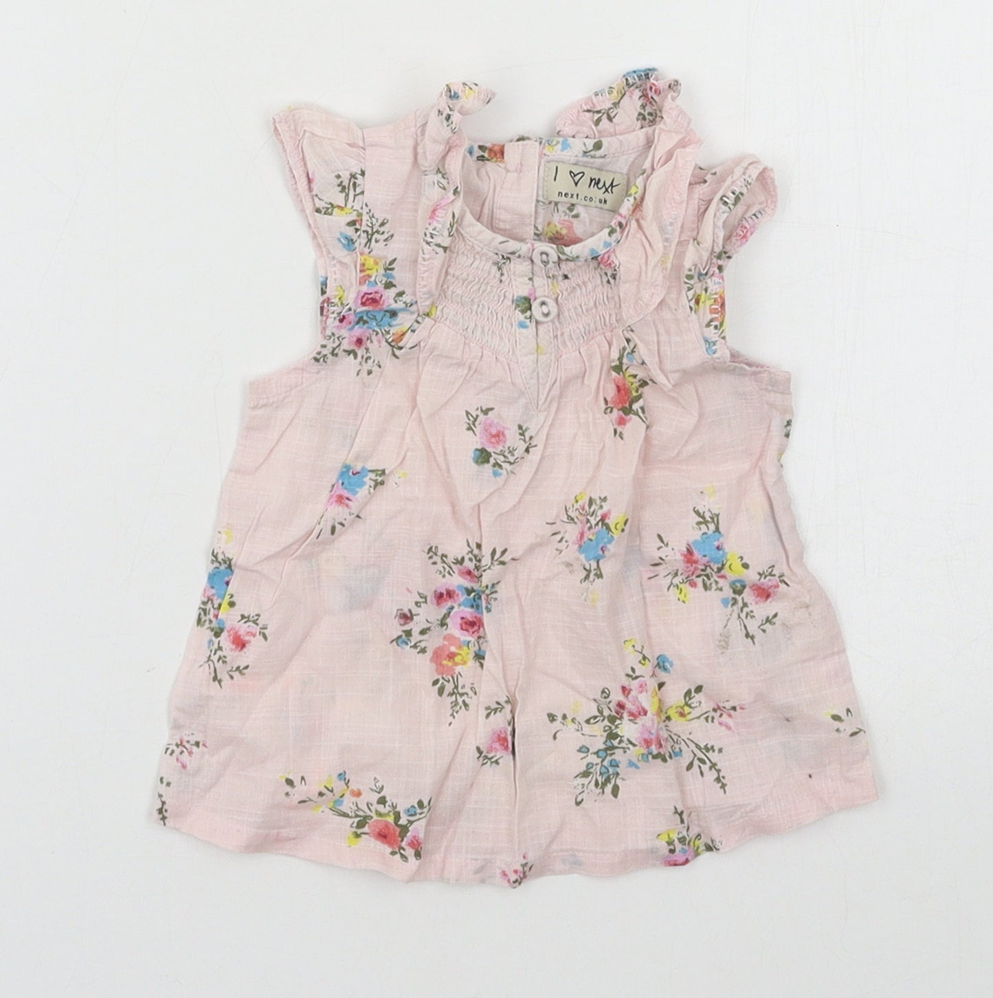 NEXT Girls Pink Floral  Basic T-Shirt Size 3-6 Months