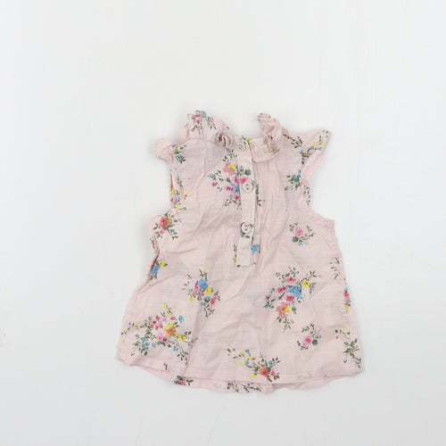 NEXT Girls Pink Floral  Basic T-Shirt Size 3-6 Months