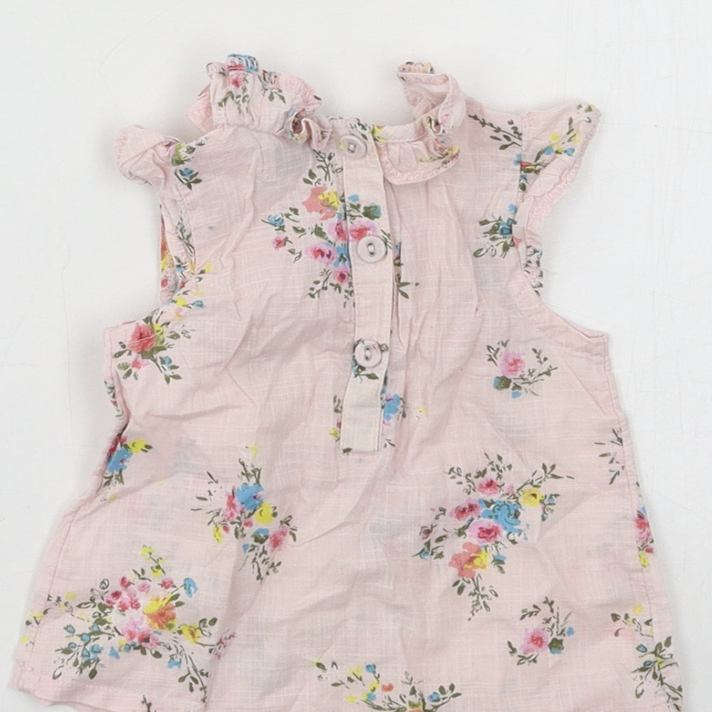 NEXT Girls Pink Floral  Basic T-Shirt Size 3-6 Months