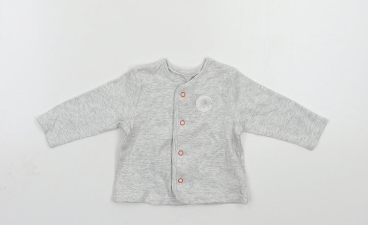 BHS Baby Grey Jersey Cardigan Jumper One Size