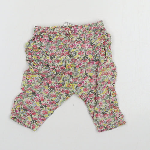 NEXT Girls Pink Floral  Jogger Trousers Size 3-6 Months