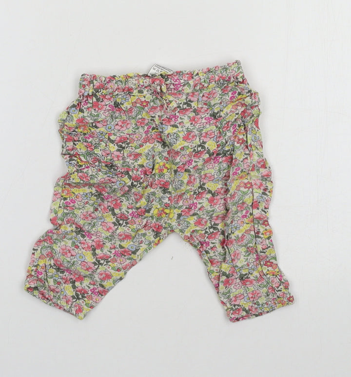 NEXT Girls Pink Floral  Jogger Trousers Size 3-6 Months