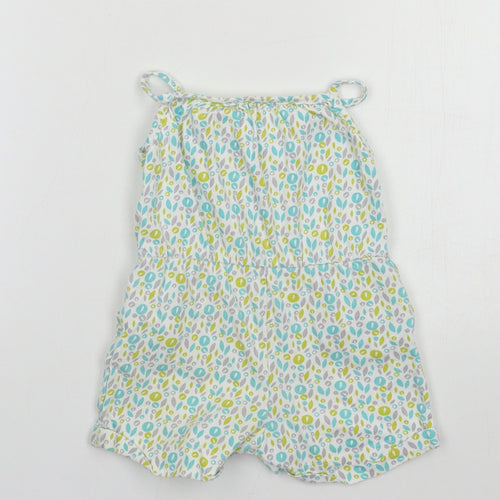 F&F Girls White Polka Dot Jersey Romper One-Piece Size 3-6 Months